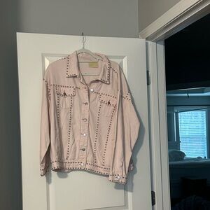 Judith March Pink Studded Jean Jacket